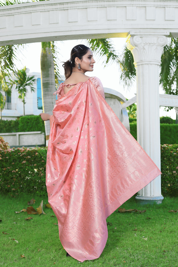 Designer Chanderi Silk Woven Saree ATY (ch-02-pink)
