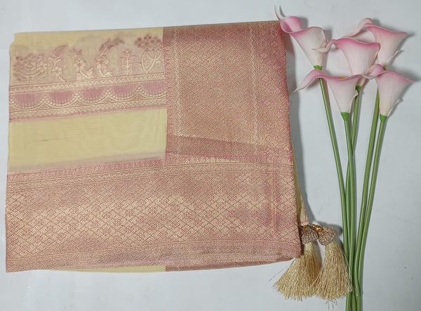 Haripriya Pure Silk Saree based on Natural Fabrics (Pure-13-Chikoo)