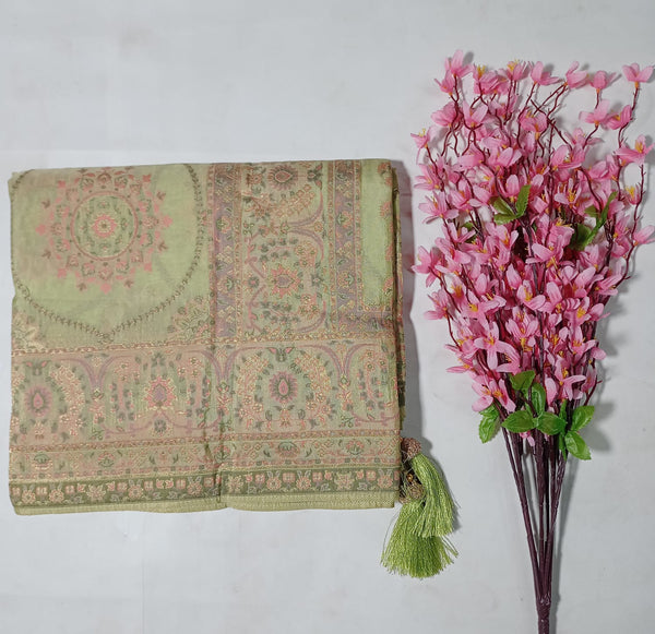 Haripriya Pure Silk Saree based on Natural Fabrics (Pure-04-Pista)